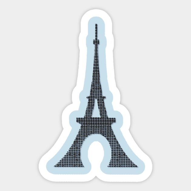 Eiffel Tower - Tiled Grid Design Sticker by PatrioTEEism